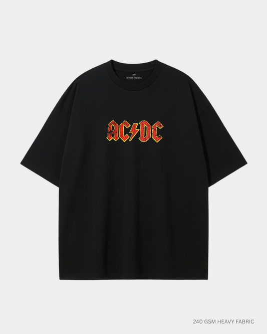 AC DC High Voltage Graphic Unisex Oversized T-Shirt | Antherr Core