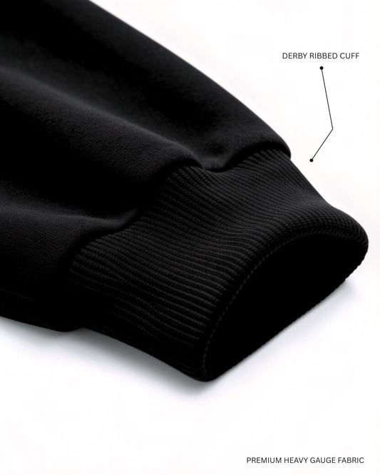 Basic Black Unisex Winter Sweatshirt | Regular Fit