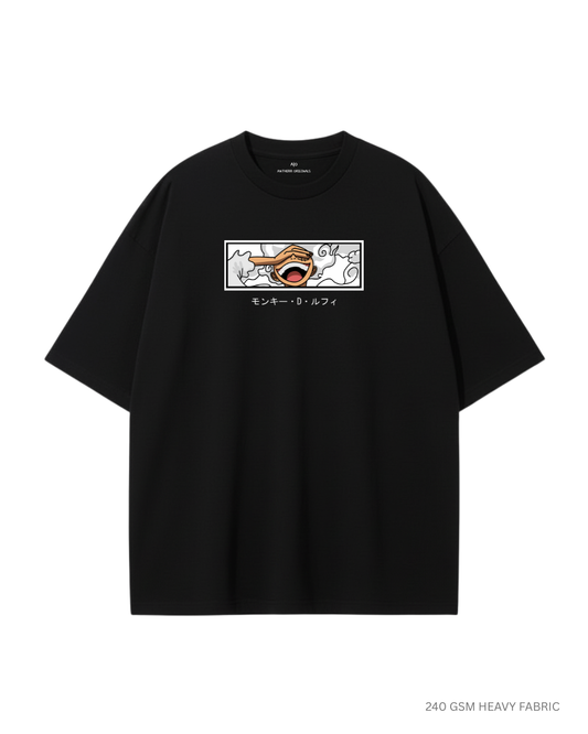 Luffy Gear 5- One Piece: Anime- Oversized T-Shirts BLACK