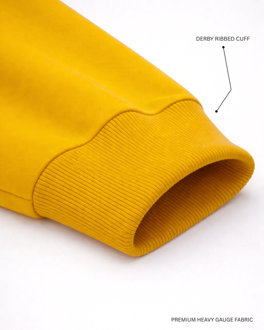 Basic Mustard Yellow Unisex Winter Sweatshirt | Regular Fit