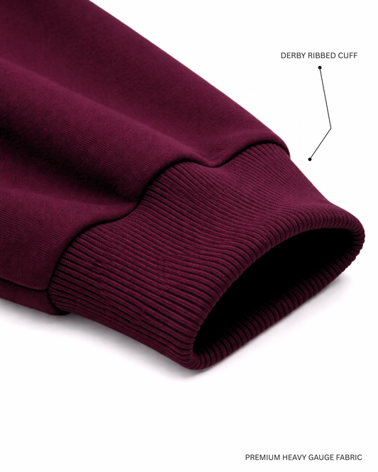Basic Maroon Unisex Winter Sweatshirt | Regular Fit