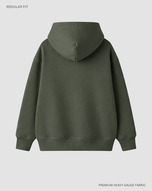 Basic Olive Green Winter Hoodies