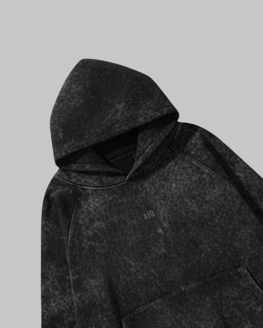Black Acid Wash Hoodie