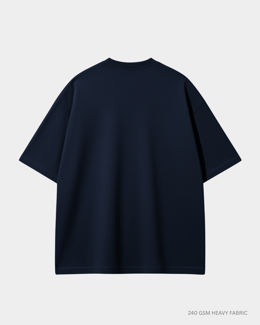 Basic Navy Blue Unisex Oversized T-Shirt | Antherr Originals