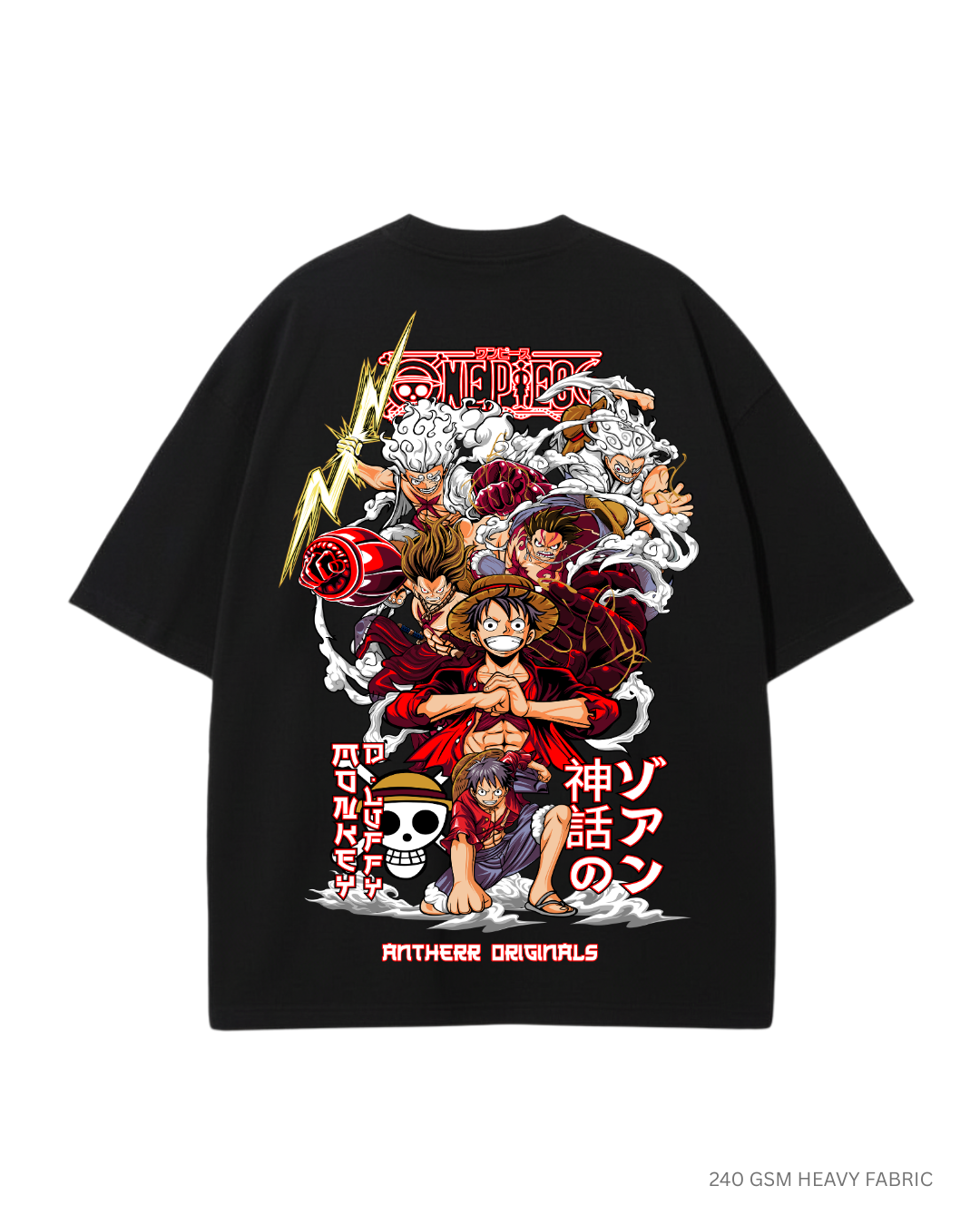 Luffy Gear 5- One Piece: Anime- Oversized T-Shirts by ANTHERR