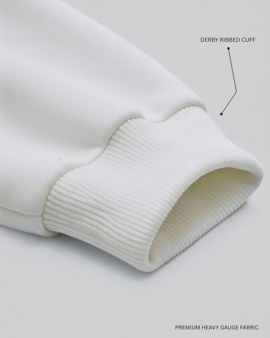 Basic White Unisex Winter Sweatshirt | Regular Fit