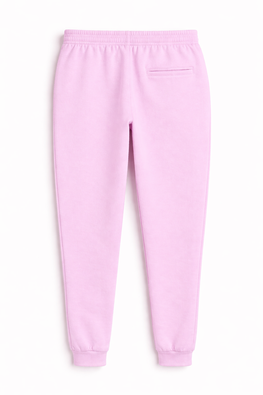 Baby Pinkunisex joggers 260 GSM cotton fleece regular fit streetwear antherr originals back view
