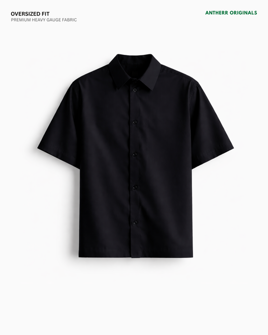 Black Unisex 100% Cotton Oversized Shirt Streetwear