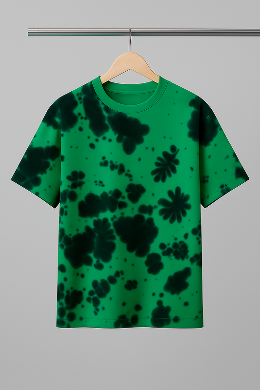 Tie Dye Oversized T-shirt: Green & Black