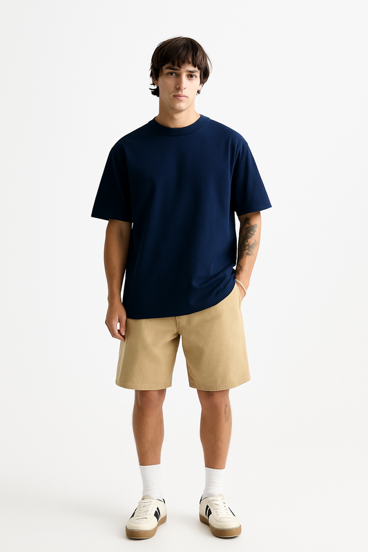 Basic Oversized T-shirt for Men: Navy Blue NAVY BLUE