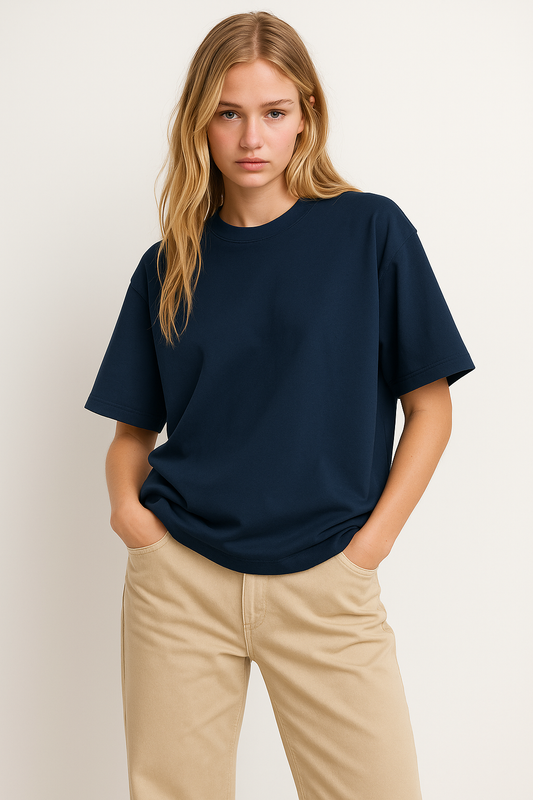 Basic Oversized T-shirt for Men: Navy Blue NAVY BLUE