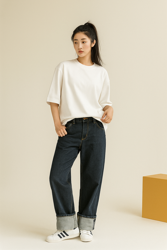 Basic Oversized T-shirt: White WHITE