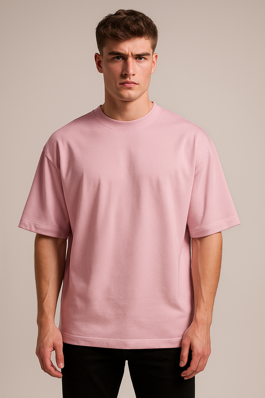 Basic Oversized T-shirt for Men: Baby Pink
