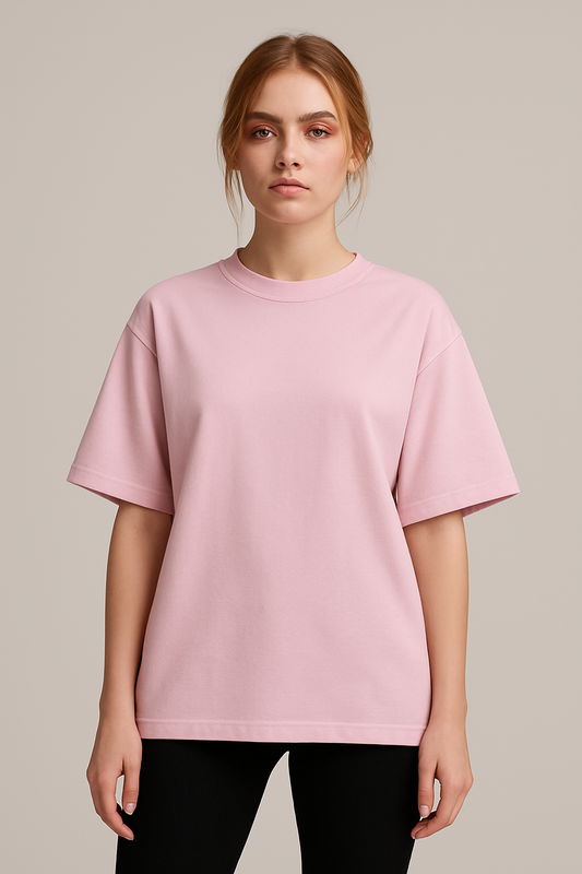 Basic Oversized T-shirt for Women: Baby Pink
