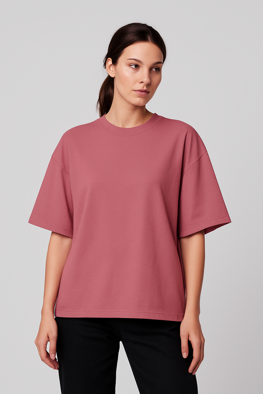 Basic Oversized T-shirts for Women: Coral Red CORAL RED