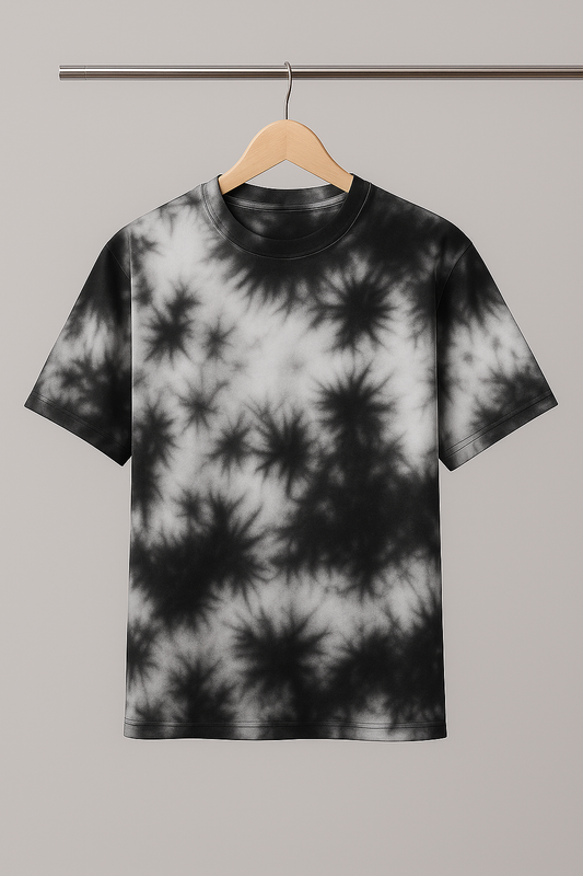 Tie Dye Oversized T-shirt: Black & White