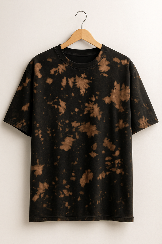 Tie Dye Oversized T-shirt: Black Brown