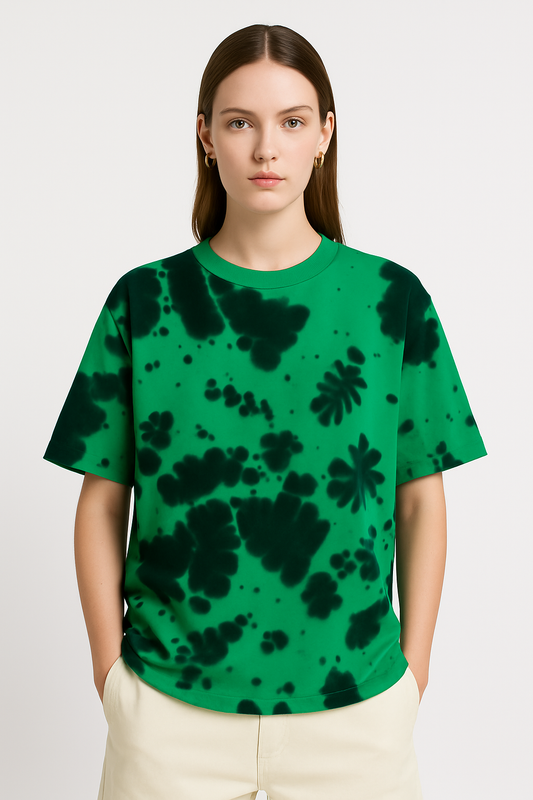 Tie Dye Oversized T-shirt: Green & Black GREEN & BLACK
