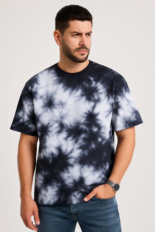 Tie Dye Oversized T-shirt: Black & White BLACK & WHITE