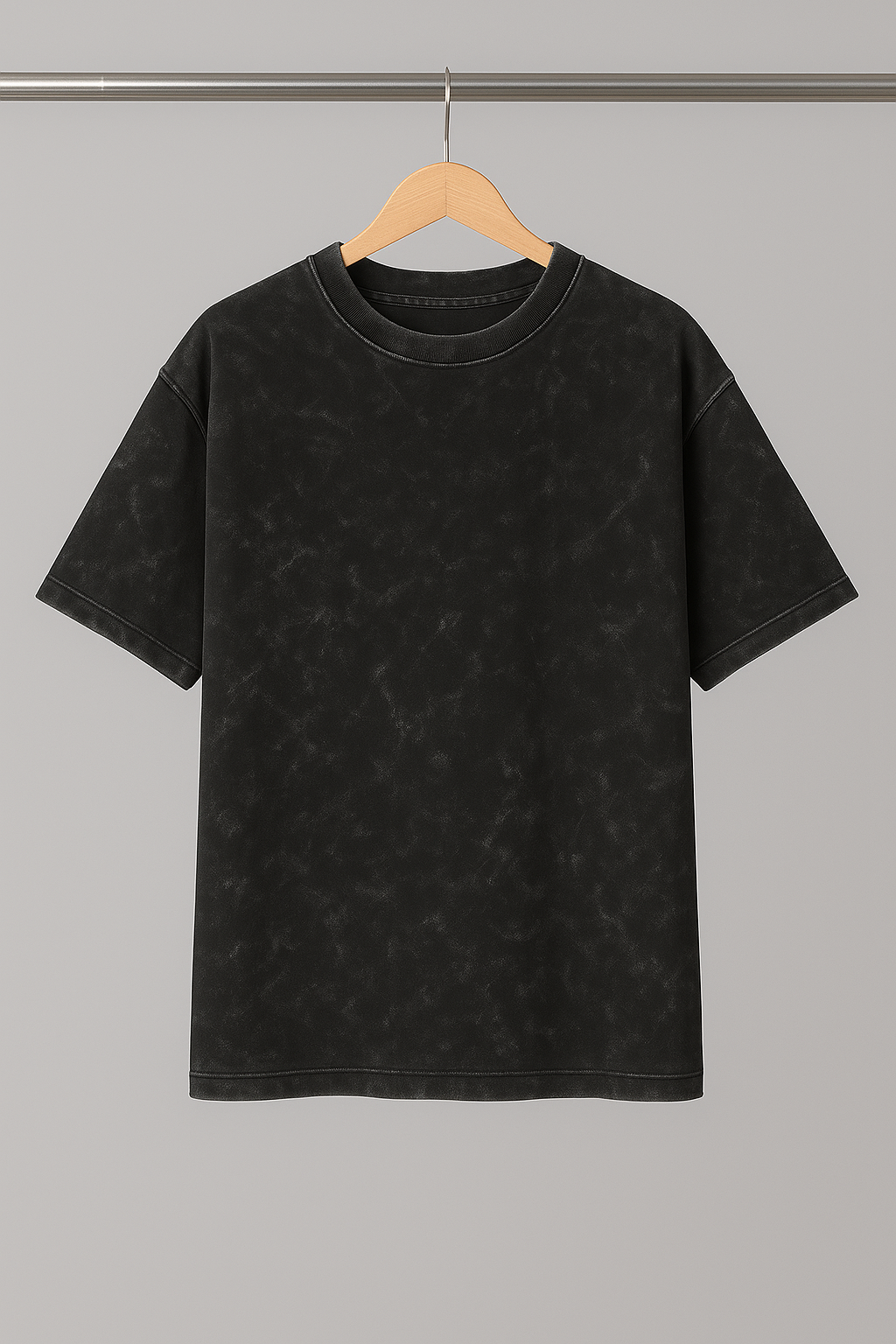 Acid Wash Oversized T-shirt: Black
