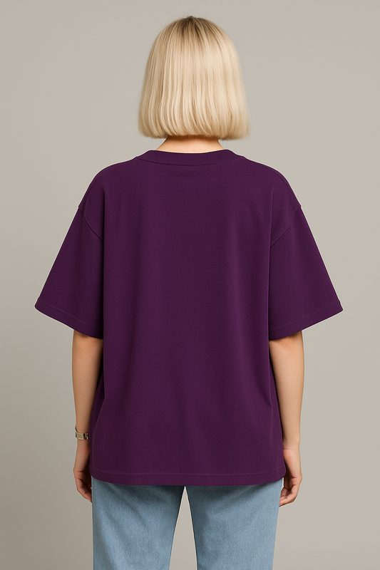 Basic Oversized T-shirt for Women: Purple