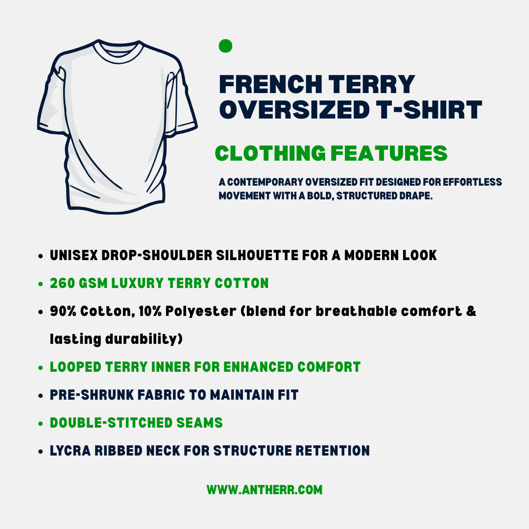 Basic Jade Green Oversized T-Shirt | French Terry Cotton