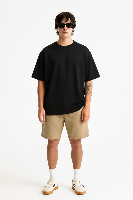 Basic Oversized T-shirt for Men: Black BLACK