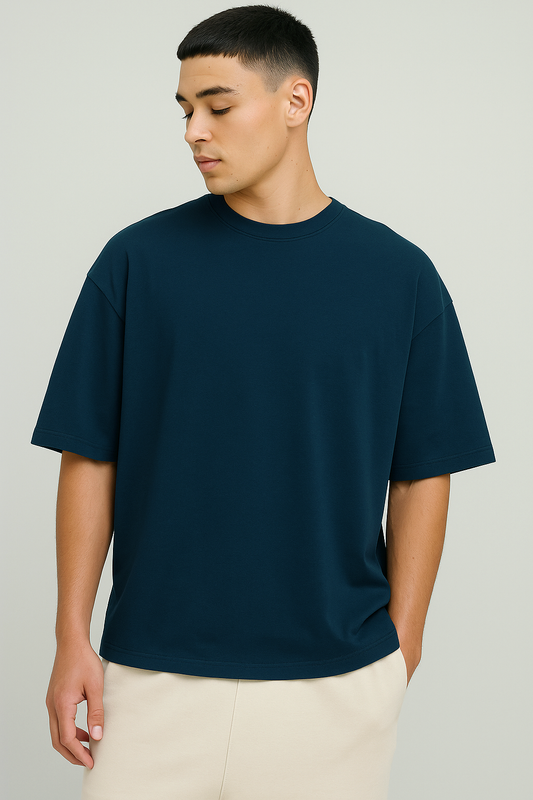 Basic Oversized T-shirt for Men: Petrol Blue PETROL BLUE