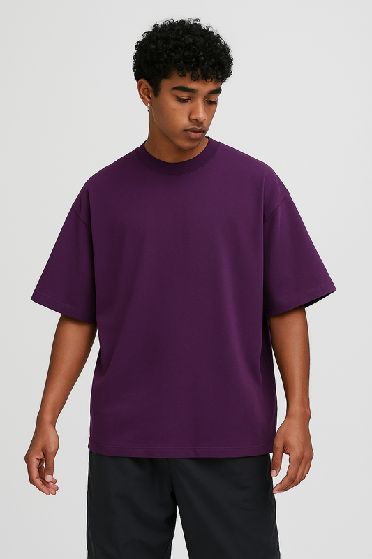 Basic Oversized T-shirt for Men: Purple PURPLE Cotton 240 GSM
