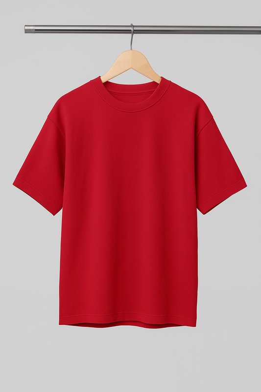 Basic Oversized T-shirt for Women: Red