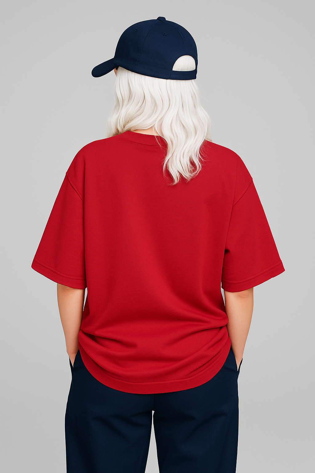 Basic Oversized T-shirt for Women: Red