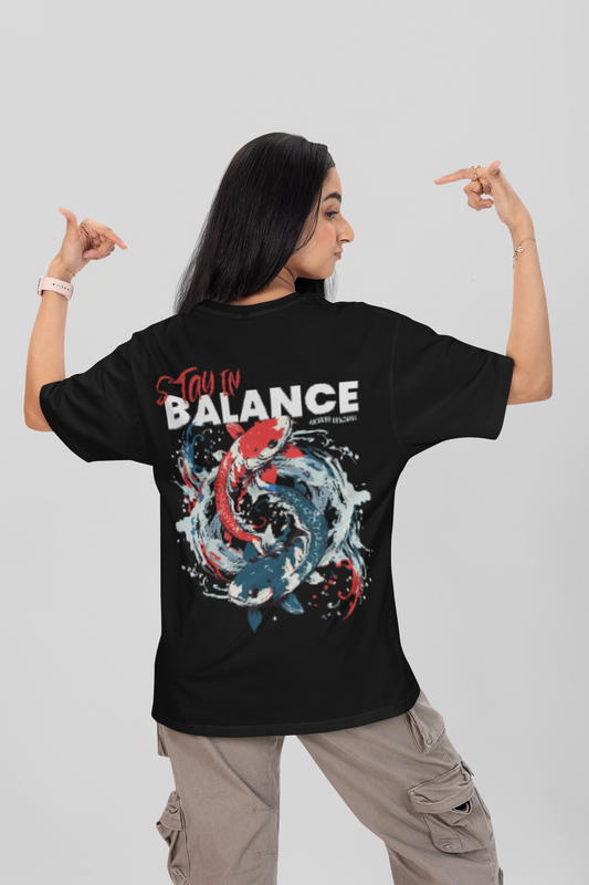 Stay in Balance: Oversized T-Shirts Black 240 GSM