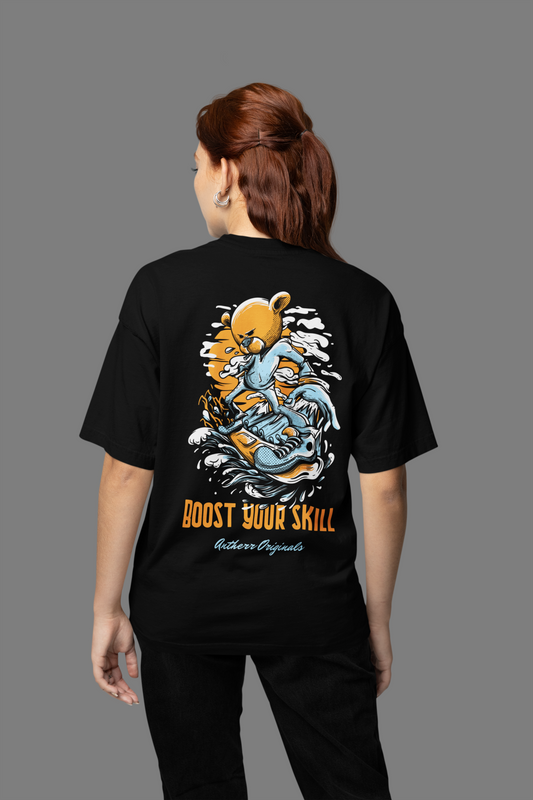 Boost Your Skill: Oversized T-Shirts for Women Black 240 GSM
