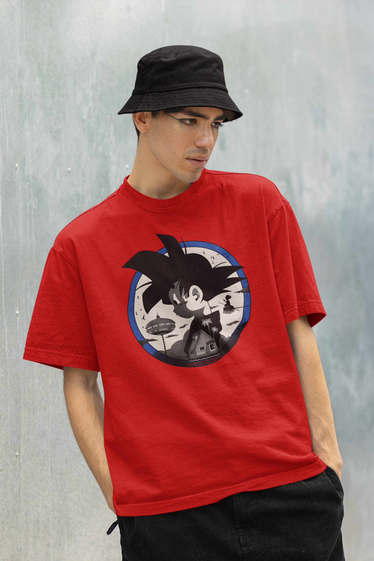 Goku: Dragon Ball Z - Oversized T-Shirts RED 240 GSM