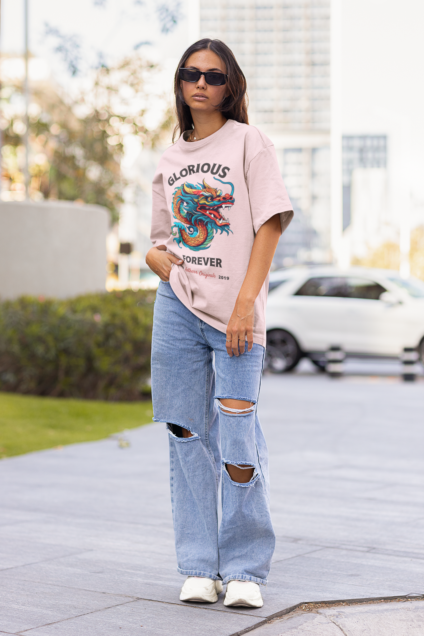 Glorious Forever: Oversized T-Shirts for Women BABY PINK