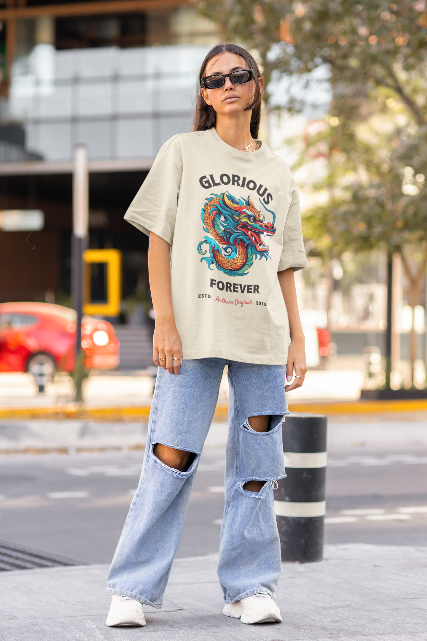 Glorious Forever: Oversized T-Shirts for Women BEIGE