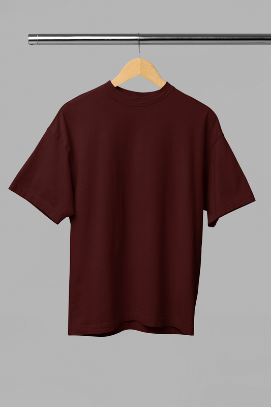 Basic Oversized T-shirt for Men: Maroon