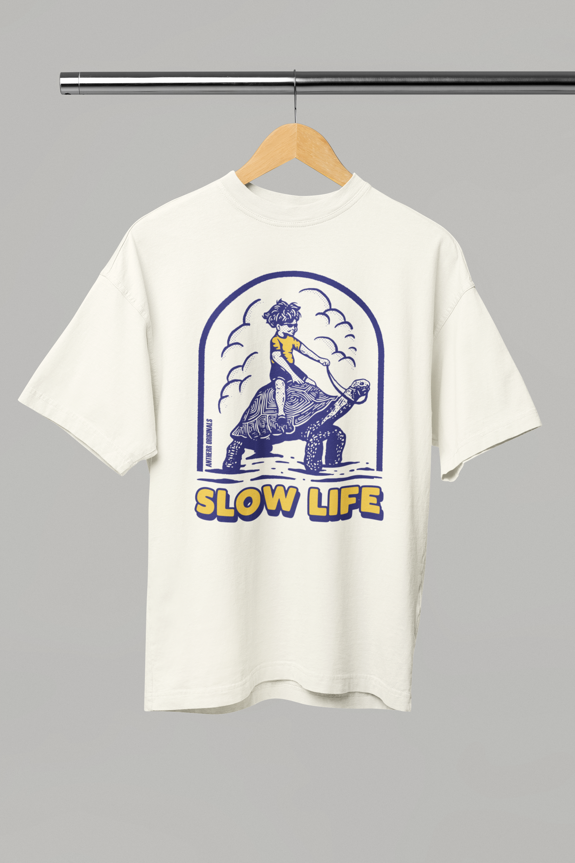 Slow Life Oversized T-Shirts: Off White
