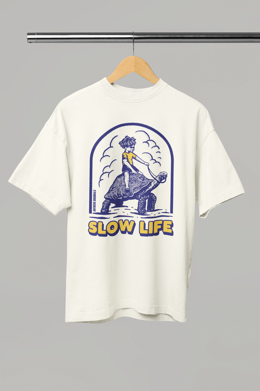Slow Life Oversized T-Shirts: Off White