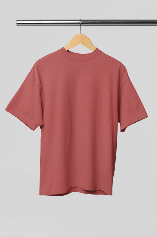 Basic Oversized T-shirts for Men: Coral Red
