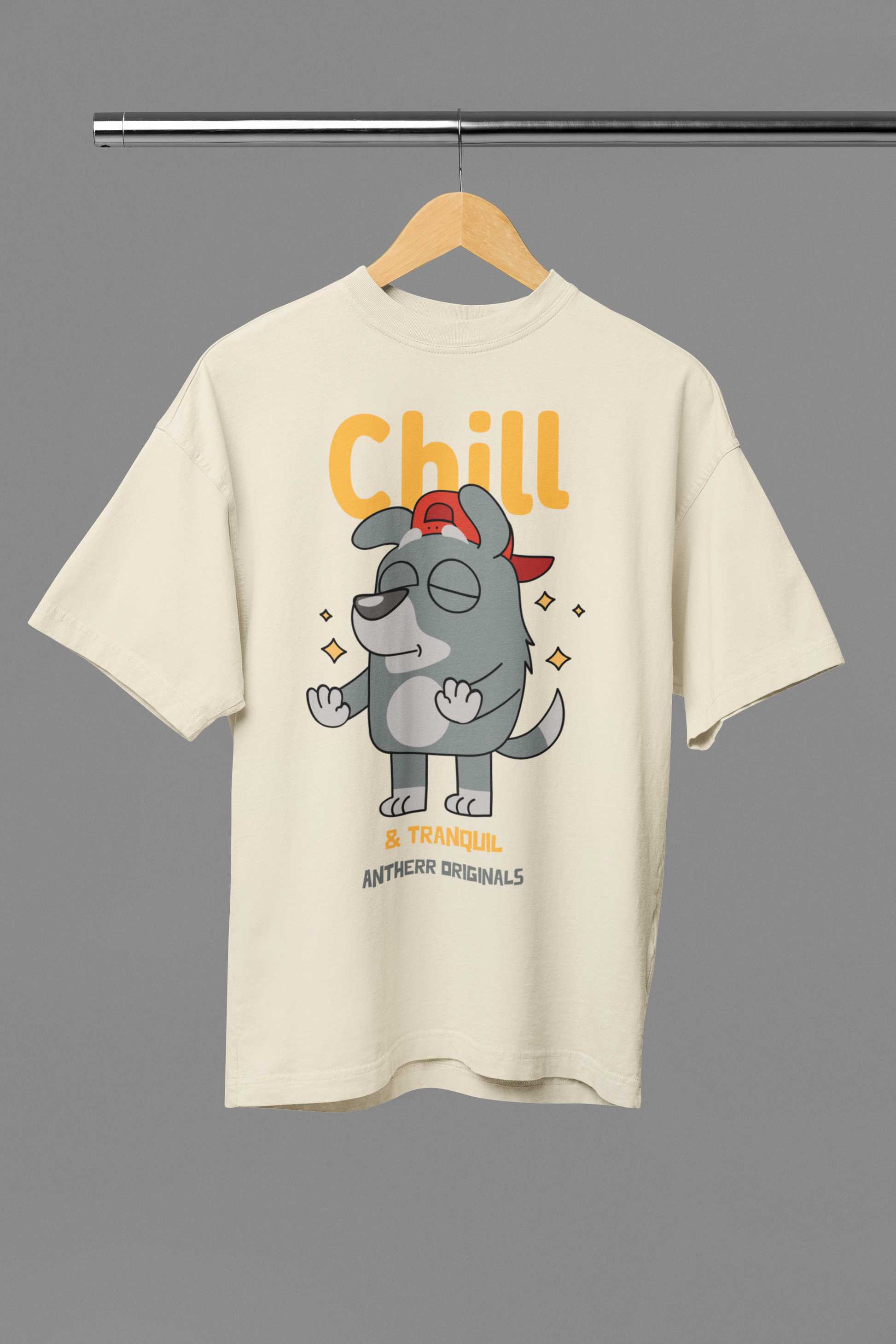 Chill: Oversized T-Shirts for Men BEIGE