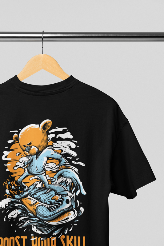 Boost Your Skill: Oversized T-Shirts for Men Black 240 GSM