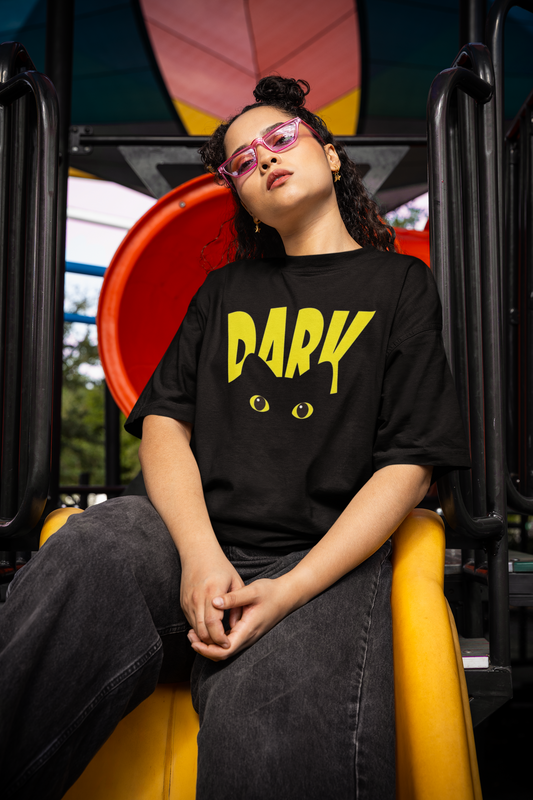 Dark Oversized T-Shirts for Women: Black