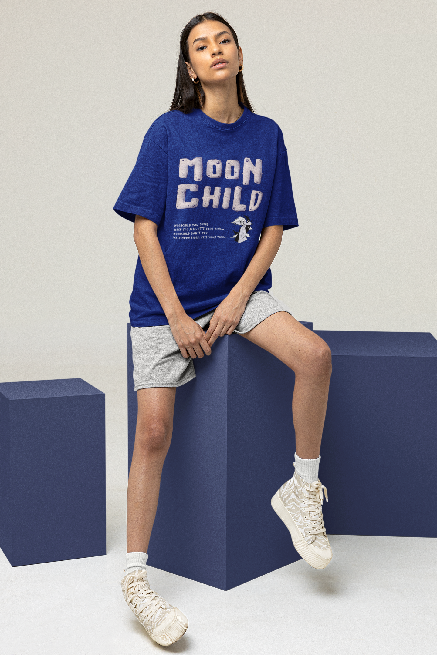 Moonchild: Oversized T-Shirts ROYAL BLUE