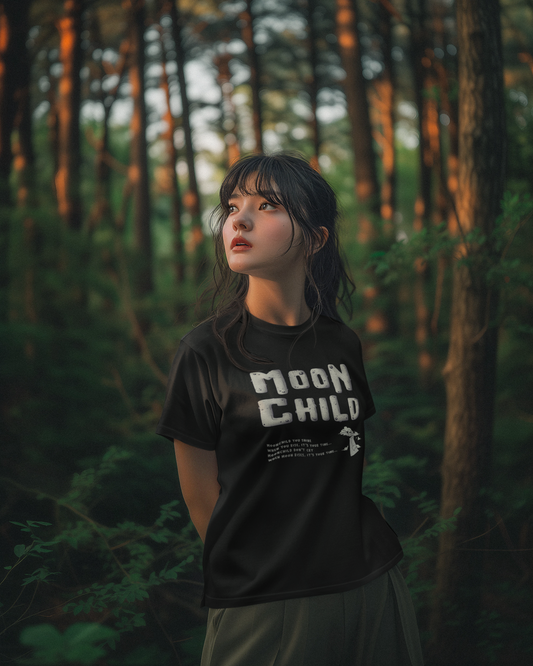 Moon Child: BTS - Regular Fit T-Shirts BLACK