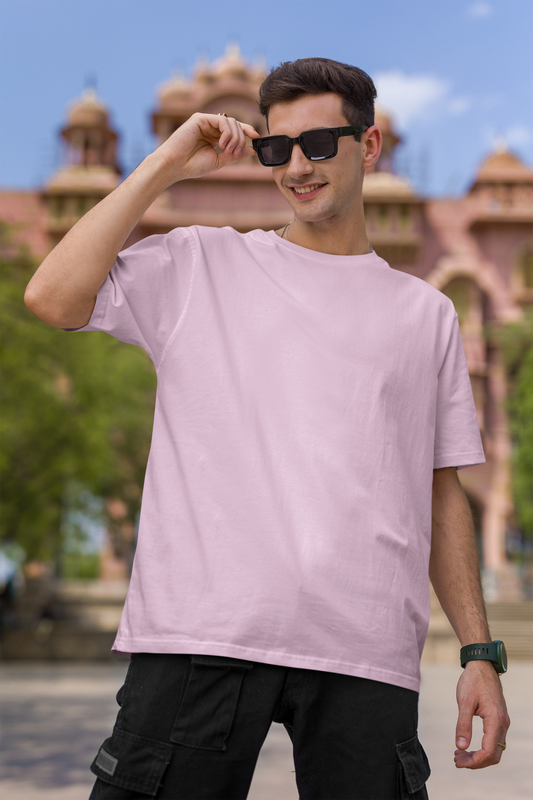 Basic Oversized T-shirt for Men: Baby Pink Baby Pink
