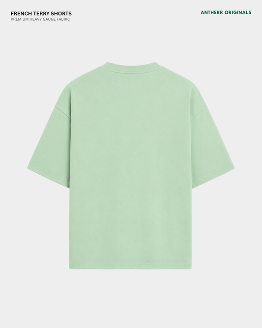 Basic Jade Green Oversized T-Shirt | French Terry Cotton