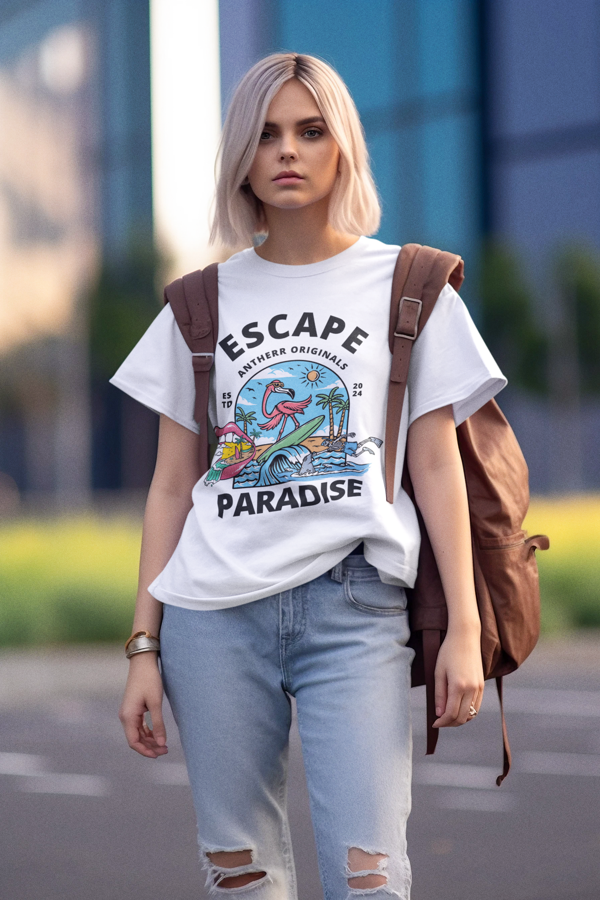 Escape: Oversized T-Shirts WHITE