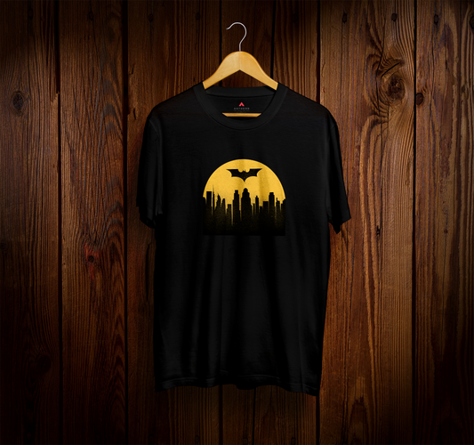 " BATMAN BEGINS " HALF-SLEEVE T-SHIRTS BLACK