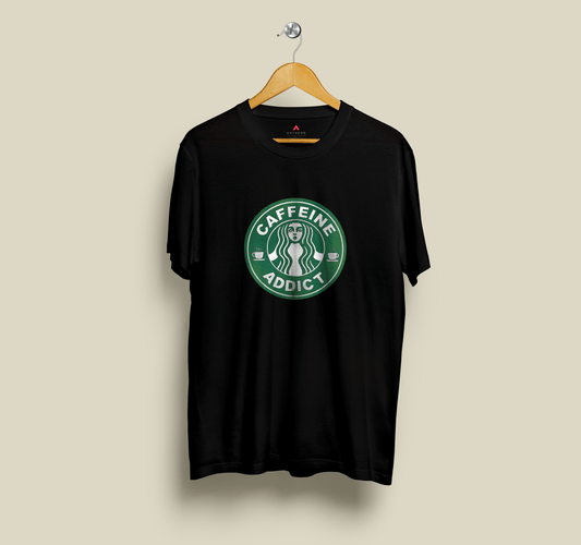 "CAFFEINE ADDICT" - HALF-SLEEVE T-SHIRTS